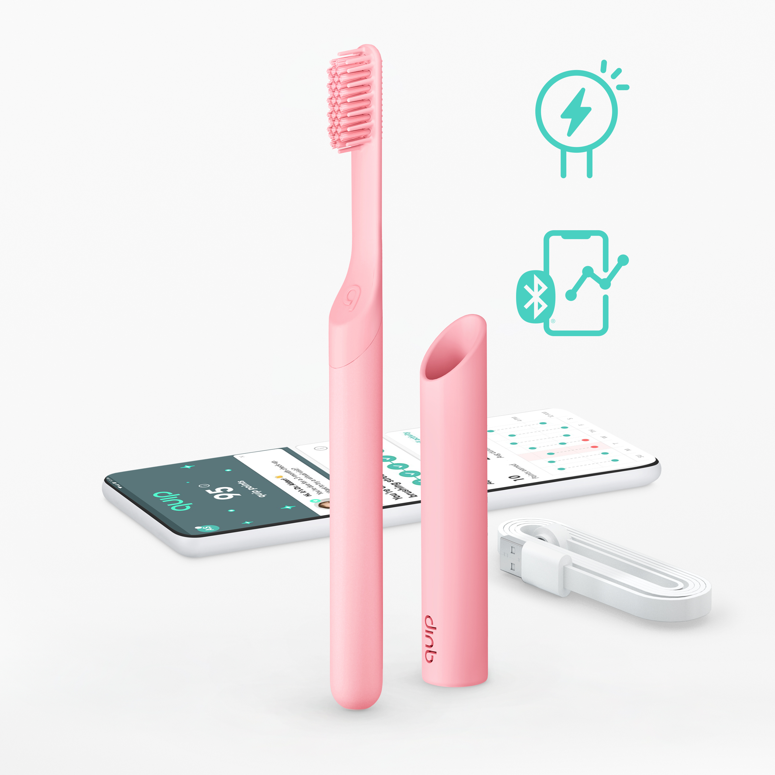 Rechargeable Smart All-Pink Metal Electric Toothbrush detail image