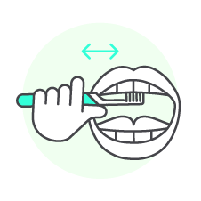 brush being angled against teeth
